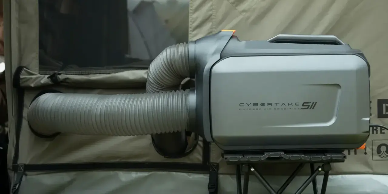 Climatiseur mobile réversible mode chauffage, prêt à réchauffer votre tente.