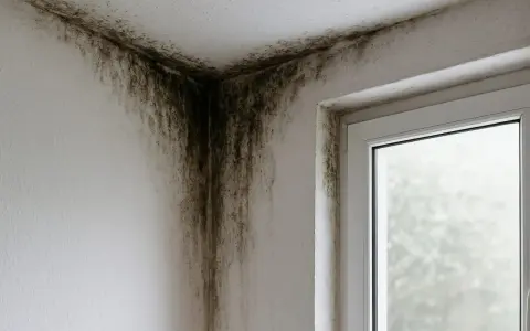 Moisissure envahissant le coin d'une pièce, signe d'un problème d'isolation thermique. Une situation qui peut devenir une obligation de travaux en copropriété.