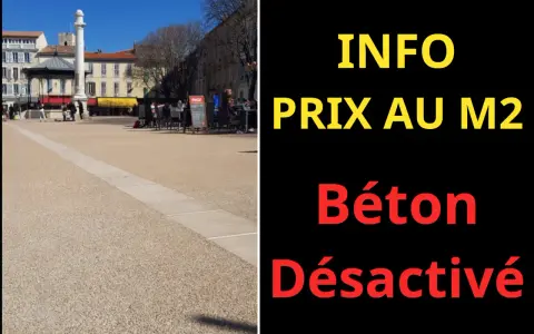 INFO PRIX AU M2 Béton Désactivé. Découvrez le prix au m2 du béton désactivé pour vos projets d'aménagement extérieur.