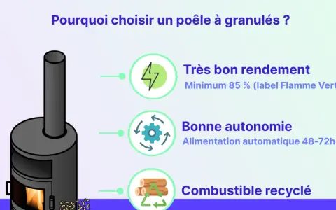 Un poêle à granulés moderne, efficace et autonome, utilisant un combustible recyclé.
