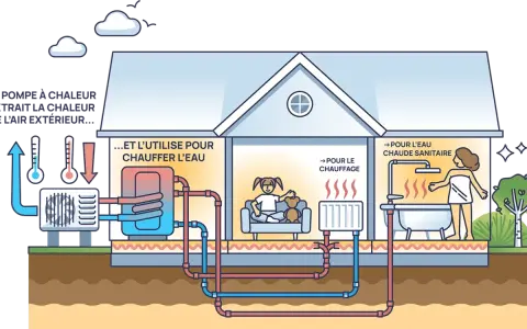 Une pompe à chaleur extrait la chaleur de l'air extérieur pour chauffer l'eau de la maison. Le chauffage aérothermie, c'est quoi ? C'est une solution écologique pour le confort.