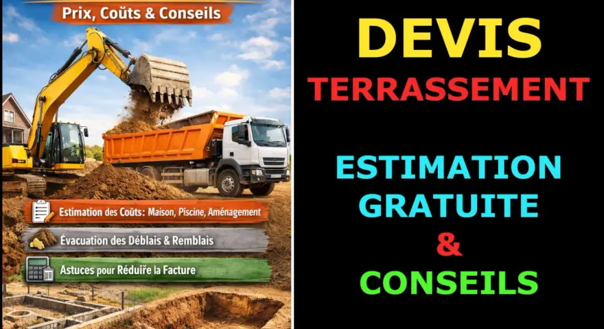 Excavatrice chargeant une benne, devis terrassement piscine, estimation gratuite et conseils pour réduire la facture.