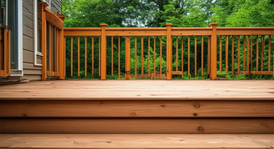 Une belle terrasse en bois, parfaite pour faire une terrasse en bois et profiter du jardin.