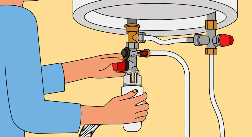 Maintenant, je vais ajuster le groupe de sécurité de mon chauffe-eau.