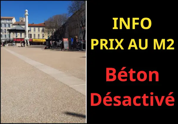 INFO PRIX AU M2 Béton Désactivé. Découvrez le prix au m2 du béton désactivé pour vos projets d'aménagement extérieur.